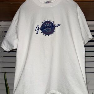 Vintage 90s Grandpa Seal of Approval T-Shirt XL White Embroidered Father's Day